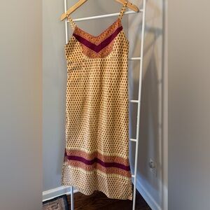 American Eagle Outfitters Yellow & Purple Cotton Maxi Dress